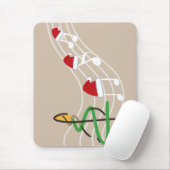 Christmas Music Notes Santa Hat Treble Clef  マウスパッド (マウス)