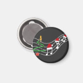 Christmas Music Notes Santa Hat Treble Clef  マグネット (正面/裏面)