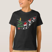Christmas Music Notes Santa Hat Treble Clef  Tシャツ (正面)