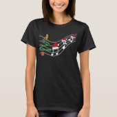 Christmas Music Notes Santa Hat Treble Clef  Tシャツ (正面)