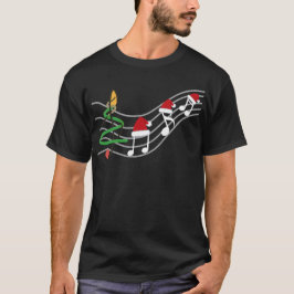 Christmas Music Notes Santa Hat Treble Clef  Tシャツ