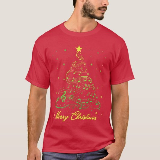 Christmas Musicree Musical Notes Music Loverseache Tシャツ (正面)