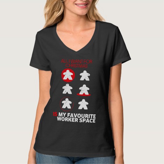 Christmas My Favourite Worker Space Board Game Cl Tシャツ (正面)