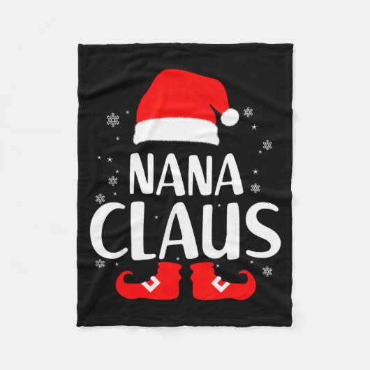 Christmas Nana Claus Leopard Family Matching Pajam フリースブランケット (正面)