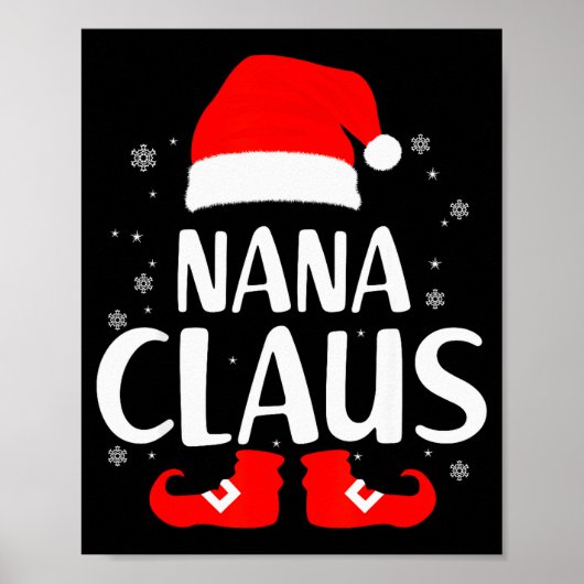 Christmas Nana Claus Leopard Family Matching Pajam ポスター (正面)