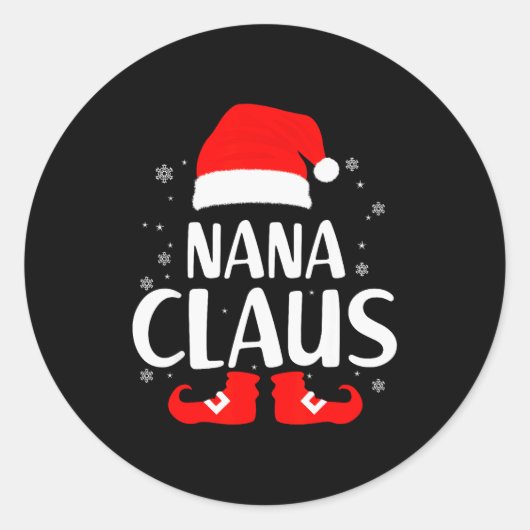 Christmas Nana Claus Leopard Family Matching Pajam ラウンドシール (正面)