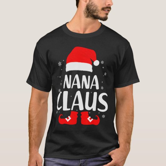 Christmas Nana Claus Leopard Family Matching Pajam Tシャツ (正面)