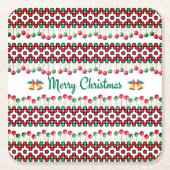 Christmas Napkins スクエアペーパーコースター (正面)