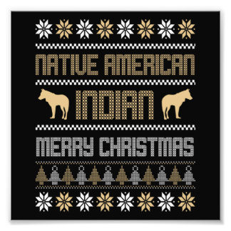 Christmas Native American Indian Merry Xmas Holida フォトプリント