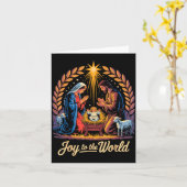 Christmas Nativity Christian Birth Of Jesus Joy To カード (黄色い花)