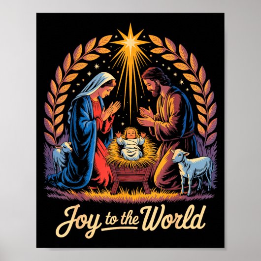 Christmas Nativity Christian Birth Of Jesus Joy To ポスター (正面)