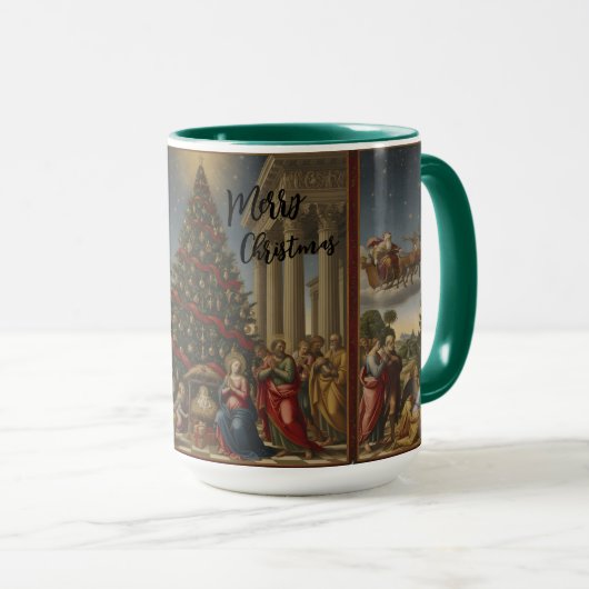 Christmas Nativity Combo Mug Santa Claus マグカップ (正面右)