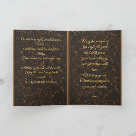 Christmas Nativity Folded Greeting Card カード (内部)