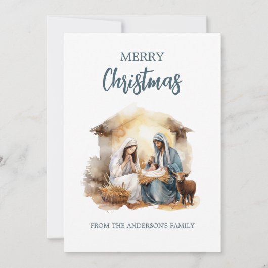 Christmas Nativity Greeting Card - Holy Family シーズンカード (正面)