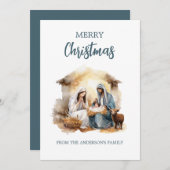 Christmas Nativity Greeting Card - Holy Family シーズンカード (正面/裏面)