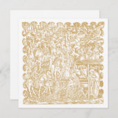 Christmas Nativity Renaissance Era Woodcut シーズンカード (正面/裏面)