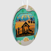 Christmas Nativity Scene 3D | Religious Holiday オーナメント (正面)
