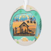 Christmas Nativity Scene 3D | Religious Holiday オーナメント (正面)