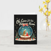 Christmas Nativity Scene Oh Come Let Us Adore Him  カード (黄色い花)