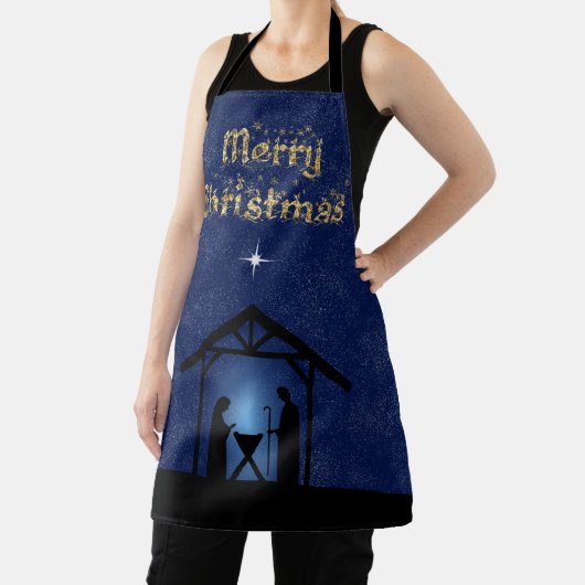Christmas Nativity Scene Religious エプロン (インサイチュ)