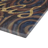 Christmas Navy and Gold Swirls カッティングボード (角)