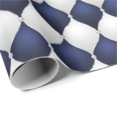 Christmas Navy Bow Velvet Pattern ラッピングペーパー (ロールコーナー)