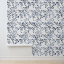 Christmas Navy Bow Velvet Pattern