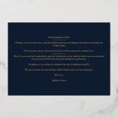 Christmas Navy Chic Luxury Golden Effect 2 Photos  箔シーズンカード (裏面)