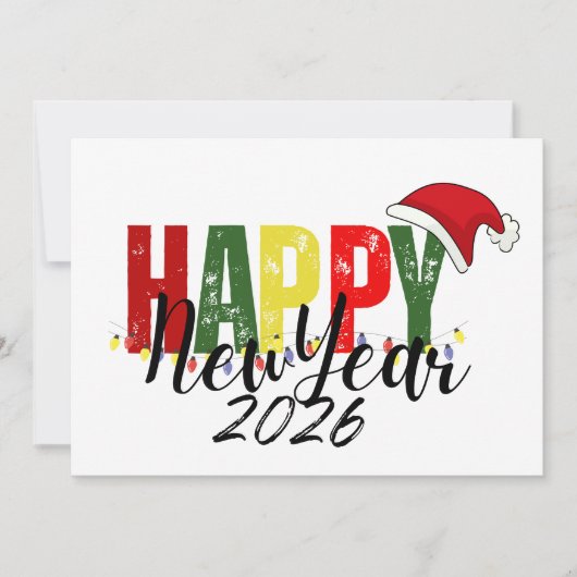Christmas New Year 2026 colorful Flat Card (正面)