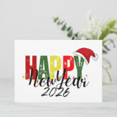 Christmas New Year 2026 colorful Flat Card (スタンド正面)