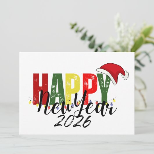 Christmas New Year 2026 colorful Flat Card (スタンド正面)