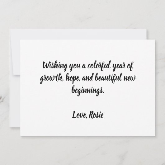 Christmas New Year 2026 colorful Flat Card (裏面)