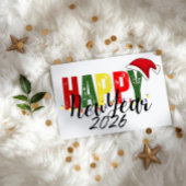 Christmas New Year 2026 colorful Flat Card