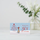 Christmas New Year 2026 Fun Reindeer Discount Card 割引カード (スタンド正面)