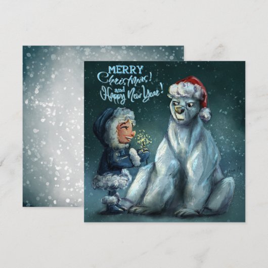 Christmas - New Year Card ノートカード (正面/裏面)