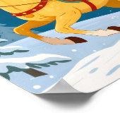 Christmas, New Year, Red Horse, Santa & White Cat ポスター (角)