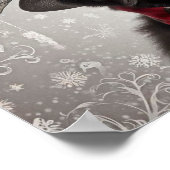 Christmas Newfie Lady Holiday Poster ポスター (角)