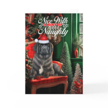 Christmas Newfoundland Dog Naughty or Nice