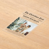 Christmas Newspaper Year in Review Family Photo アクリル招待状 (レイダウン)