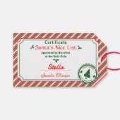 Christmas Nice List Elves Approved Certificate  ギフトタグ (正面(横))