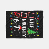 Christmas Nice Naughty 67 Brainrot Funny 6-7 Meme  フリースブランケット (正面(横))