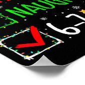 Christmas Nice Naughty 67 Brainrot Funny 6-7 Meme  ポスター (角)