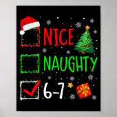 Christmas Nice Naughty 67 Brainrot Funny 6-7 Meme ポスター (正面)