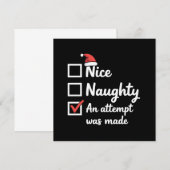 Christmas Nice Naughty Attempt Was Made Xmas 招待状 (正面/裏面)