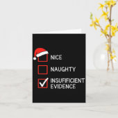 Christmas Nice Naughty Insufficient Evidence Santa カード (黄色い花)
