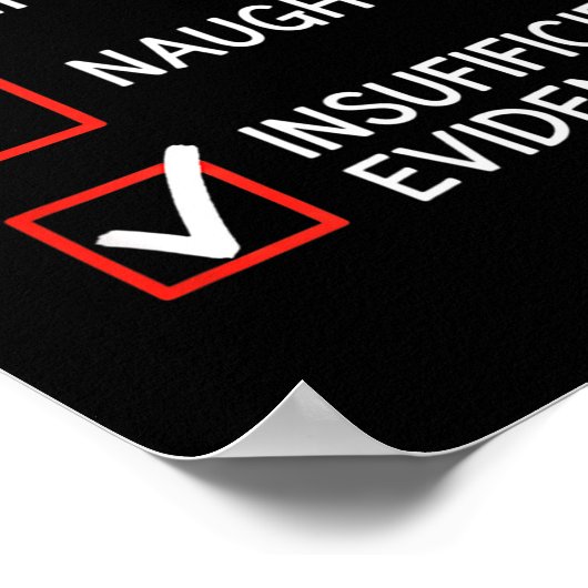 Christmas Nice Naughty Insufficient Evidence Santa ポスター (角)