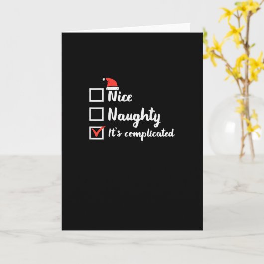 Christmas Nice Naughty Its Complicated カード (黄色い花)