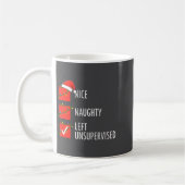 Christmas Nice Naughty Left Unsupervised Naughty O コーヒーマグカップ (左)