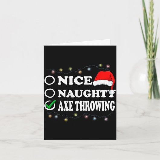 Christmas Nice Or Naughty Or Axe Throwing Pajama カード (正面)