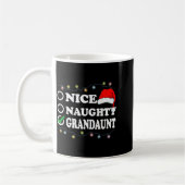 Christmas Nice Or Naughty Or Grandaunt Pajama コーヒーマグカップ (左)
